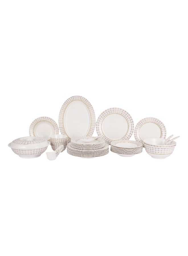 Delcasa 48 Piece Melamine Dinner Set- DC3881/ Includes Oval, Dinner and Soup Plates, Bowl and Lid, Round Bowls, Ladle, Rice and Chinese Spoons - Image 1