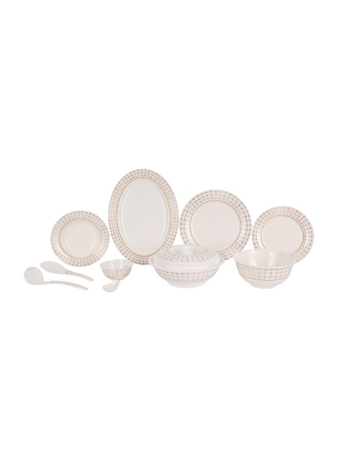 Delcasa 48 Piece Melamine Dinner Set- DC3881/ Includes Oval, Dinner and Soup Plates, Bowl and Lid, Round Bowls, Ladle, Rice and Chinese Spoons - Image 2
