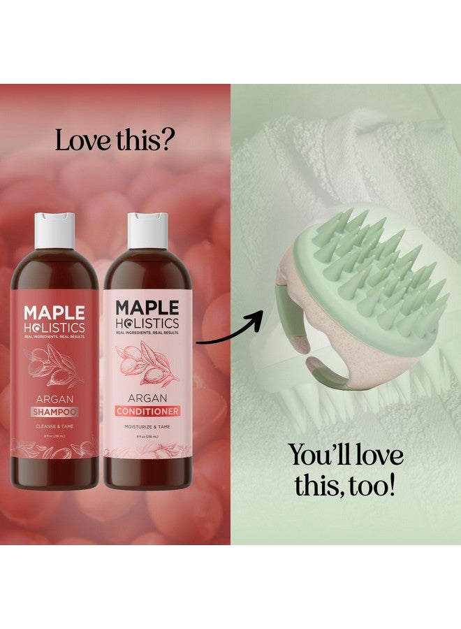 مايبل هوليستكس مجموعة شامبو وبلسم زيت الأرغان المغربي، مجموعة شامبو وبلسم خالية من الكبريتات للشعر المعالج بالألوان، شامبو وبلسم تكثيف للرجال والنساء للشعر المجعد والجاف والتالف - Image 5