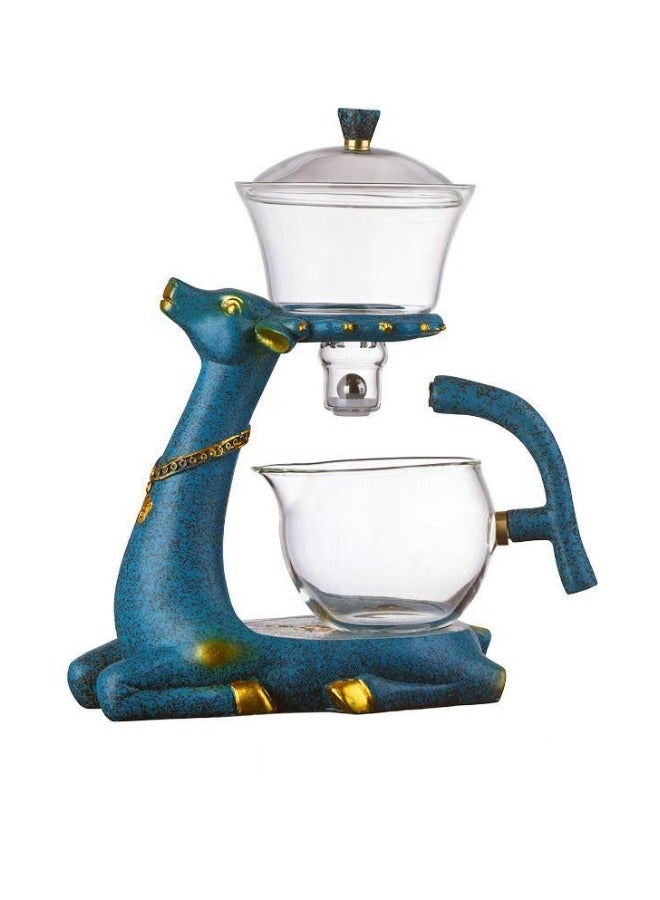 Blue Deer Glass Teapot Magnetic Lazy Kung Fu Tea Set  - Image 1