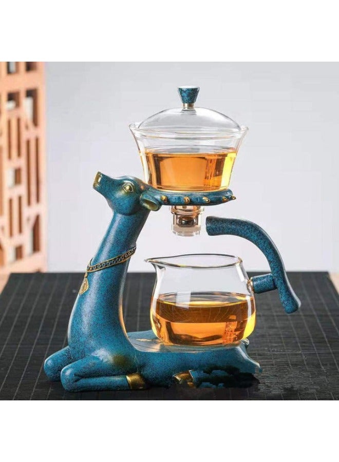 Blue Deer Glass Teapot Magnetic Lazy Kung Fu Tea Set  - Image 2