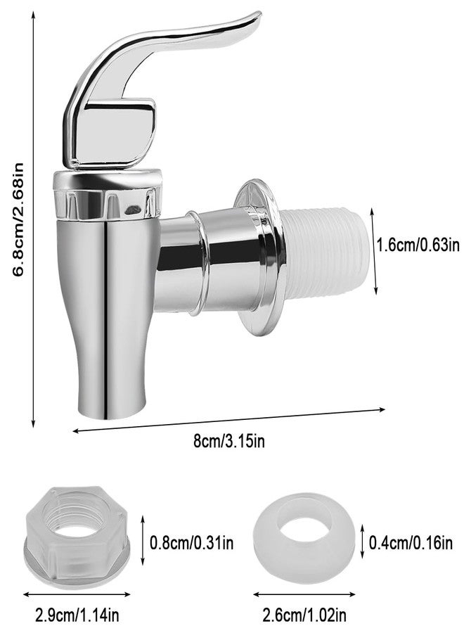 XYQMLY 2 Pcs Spigot for Beverage Dispenser, Push Style Spigot for Drink Dispenser,Plastic Water Jug Spigot, Replacement Dispenser Spigot for Beverage (Silver) - Image 2