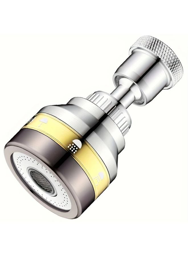 رأس دش صنبور المطبخ الدوار 360 درجة فضي ممتد عالي الضغط موفر للماء - Image 1