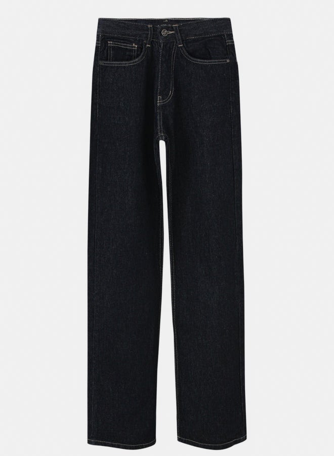 TGS Raw Navy Blue Wide Leg Women Jeans - Image 1