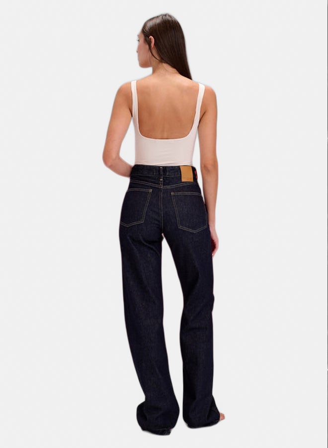 TGS Raw Navy Blue Wide Leg Women Jeans - Image 3