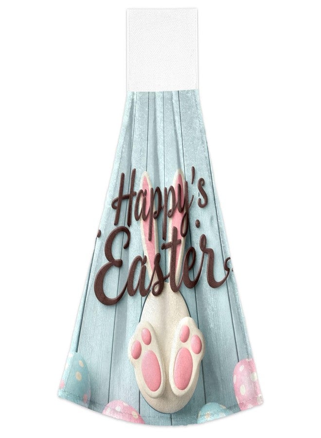 Boccsty Happy Easter Bunny Tail Hanging Kitchen Towels 2 Pieces Rabbit Easter Day Dish Cloth Tie Towels for Bathroom Farmhouse Housewarming Tabletop Home - Image 2