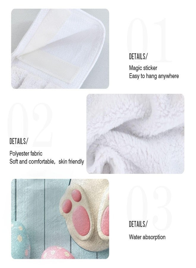 Boccsty Happy Easter Bunny Tail Hanging Kitchen Towels 2 Pieces Rabbit Easter Day Dish Cloth Tie Towels for Bathroom Farmhouse Housewarming Tabletop Home - Image 5