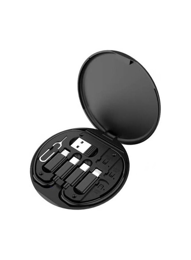 Lenyes 60W Multifunction Cable Box Fast Charging Data Conversion Head Universal Black - Image 1