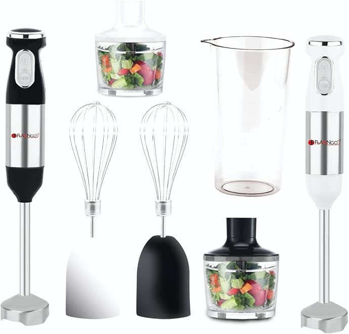 Flamingo Hand Blender 5X1 Multi Use Elegant Design High Power 600W Provides Speed And Efficiency In Mixing And Mincing Ingredients, Enabling You To Prepare Food Easily And Quickly.(Black)