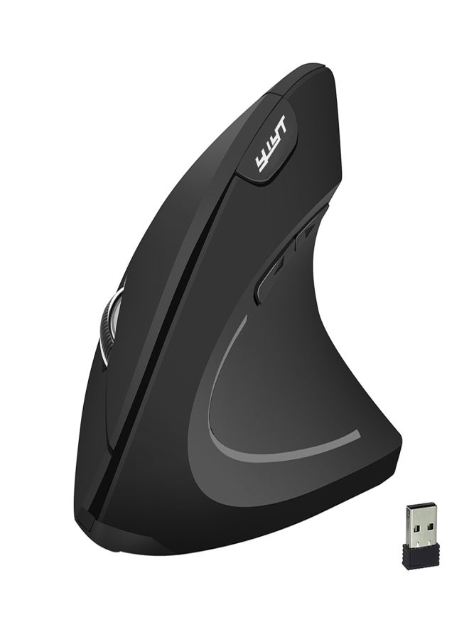 YWYT 2.4G Wireless Vertical Ergonomic Vertical Upright Optical 3 Adjustable DPI Levels/ Plug&Play Black - Image 1