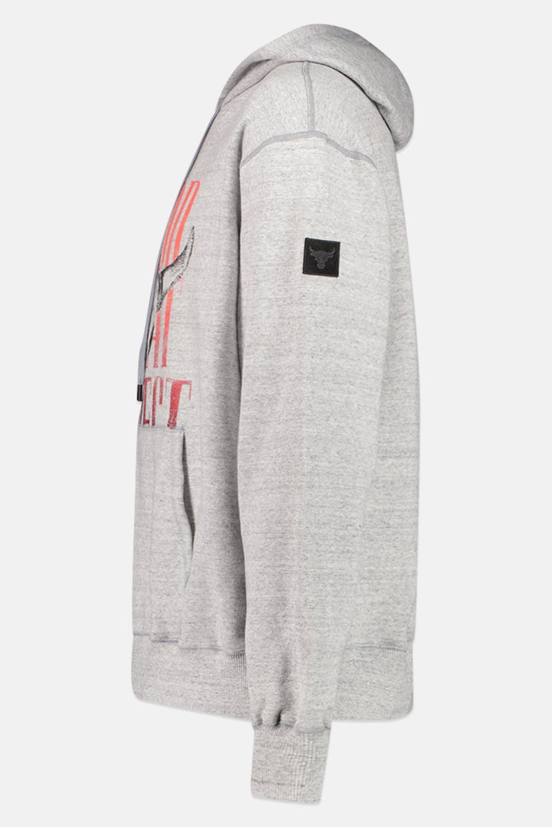 Under Armour x Project Rock Men Loose Fit Long Sleeve Long Sleeve Outdoor Hoodie, Grey - Image 3