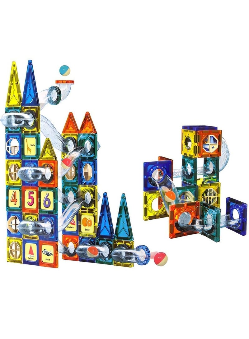 Magnetic Tiles Building Set 73pcs Magnetic Tiles for Kids Magnetic Toys Toddlers Educational Blocks for Boys Girls Age 3+ Christmas Gifts - Image 2
