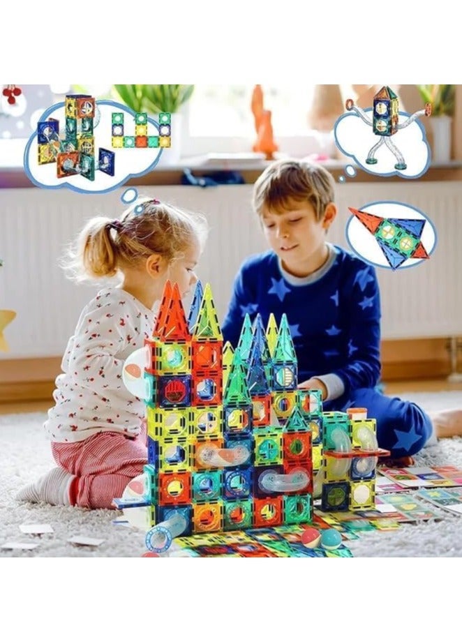 Magnetic Tiles Building Set 73pcs Magnetic Tiles for Kids Magnetic Toys Toddlers Educational Blocks for Boys Girls Age 3+ Christmas Gifts - Image 5