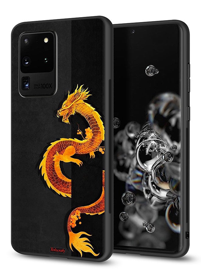 Tolwak Samsung Galaxy S20 Ultra Protective Case Cover Dragon Art - Image 1