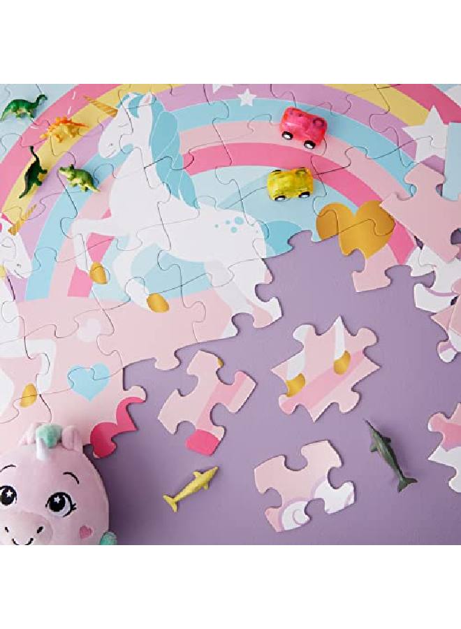 Blue Panda 100Piece Rainbow Unicorn Kids Floor Puzzle (2 X 3 Feet) - Image 2