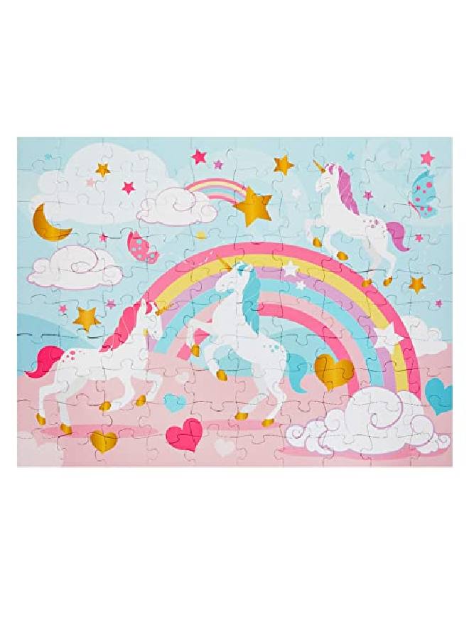 Blue Panda 100Piece Rainbow Unicorn Kids Floor Puzzle (2 X 3 Feet) - Image 3