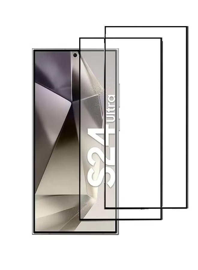 Reacon Pack Of 2 Screen Protector For Samsung Galaxy S24 Ultra Clear 9H Tempered Glass Film HD Clear Scratch Resistant Case Friendly Bubble-Free Easy Installation Full Screen Coverage Protector - Image 1