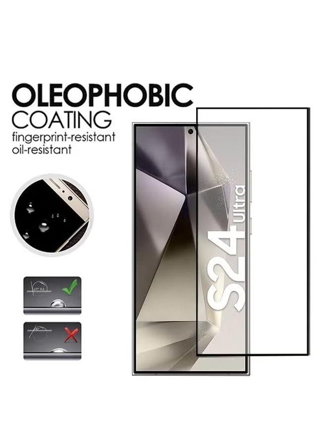 Reacon Pack Of 2 Screen Protector For Samsung Galaxy S24 Ultra Clear 9H Tempered Glass Film HD Clear Scratch Resistant Case Friendly Bubble-Free Easy Installation Full Screen Coverage Protector - Image 3