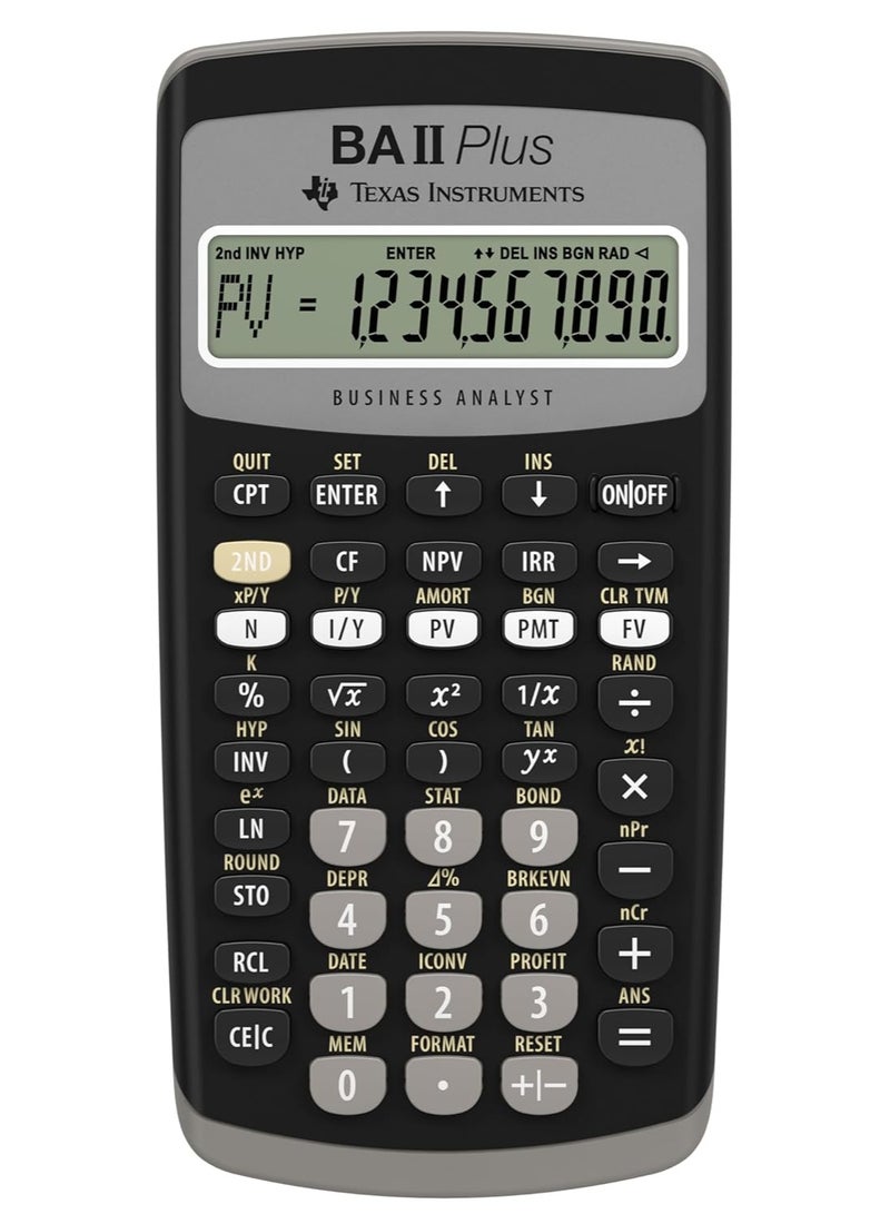 Texas Instruments BA II Plus Financial Calculator, Black Medium - Image 1