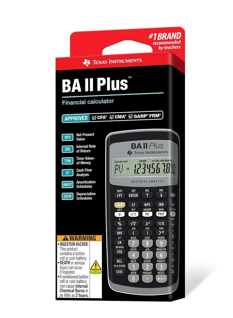 Texas Instruments BA II Plus Financial Calculator, Black Medium - Image 3