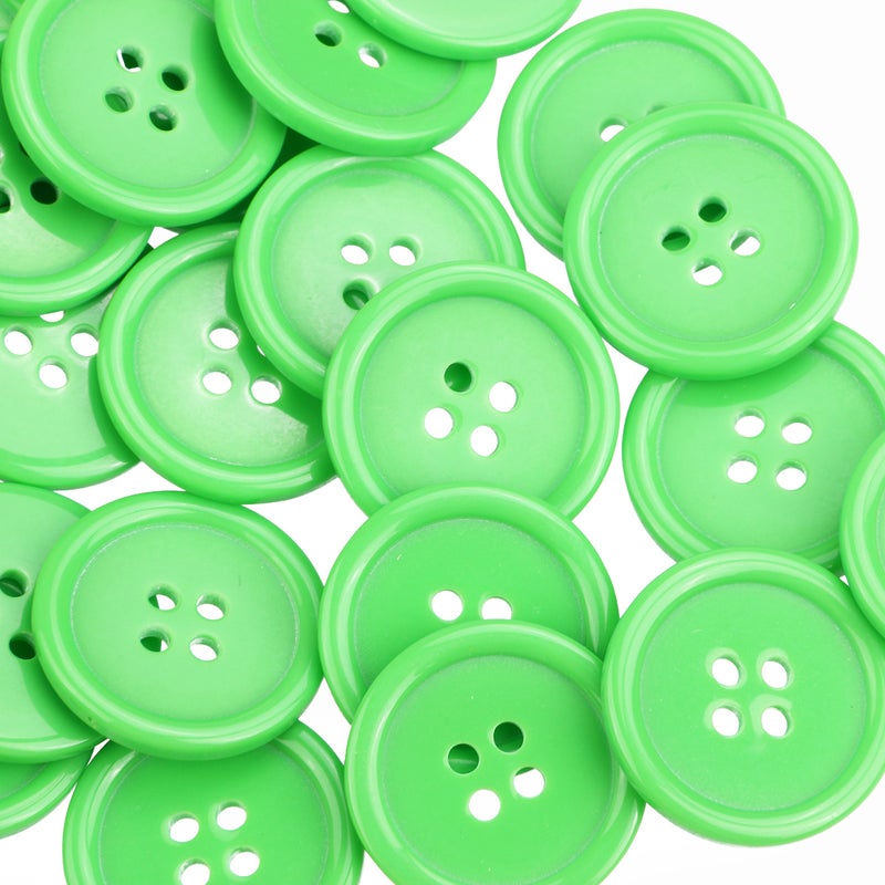 50pcs 23mm 4-hole Resin Sewing Buttons for Sewing Scrapbooking Knitting (Green) - Image 1