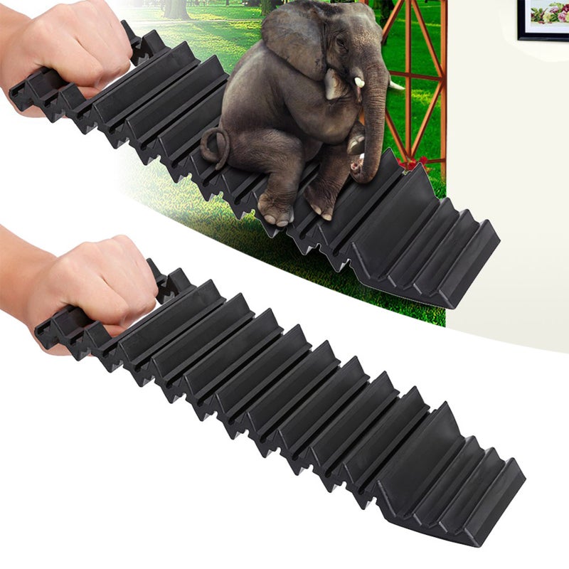 Tire Traction Mat 2-In-1 Design With Handle Shovel Head - Multifunctional Snow Mud Sand Puddle Rescue Compact ABS Anti Skid Pad For Universal Car Use - Image 5