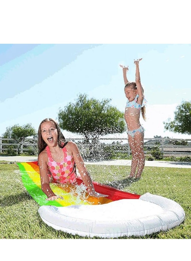 General Single water slide, children's garden slide and slide mat with crash pad, outdoor water toys, inflatable garden play with built-in sprinklers  - Image 3