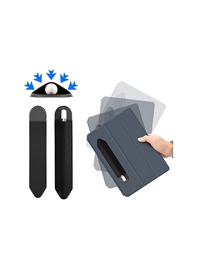 بروماس حامل أقلام رصاص متوافق مع قلم Apple (الجيل الثاني والأول)، 3 قطع من الأقلام اللاصقة وجيب مرن متصل بحافظة أقلام اللمس، أسود - Image 5