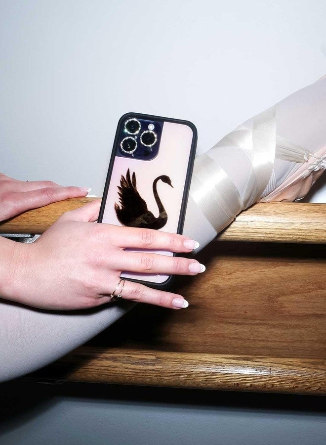 Wildflower Cases - Compatible with Apple iPhone 16 Pro Max | Protective Black Bumper, 4ft Drop Test Certified, Women Owned Small Business | Black Swan - Pink Peach Art Aesthetic Dainty Trendy Cute - Image 4