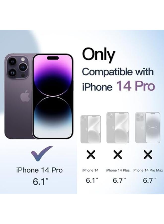 جي تيك جراب لهاتف iPhone 14 Pro مقاس 6.1 بوصة، غطاء ممتص للصدمات مقاوم للصدمات بلون سادة غير لامع وإطار من مادة TPU ومضاد للخدش وظهر شفاف أرجواني غامق - Image 2