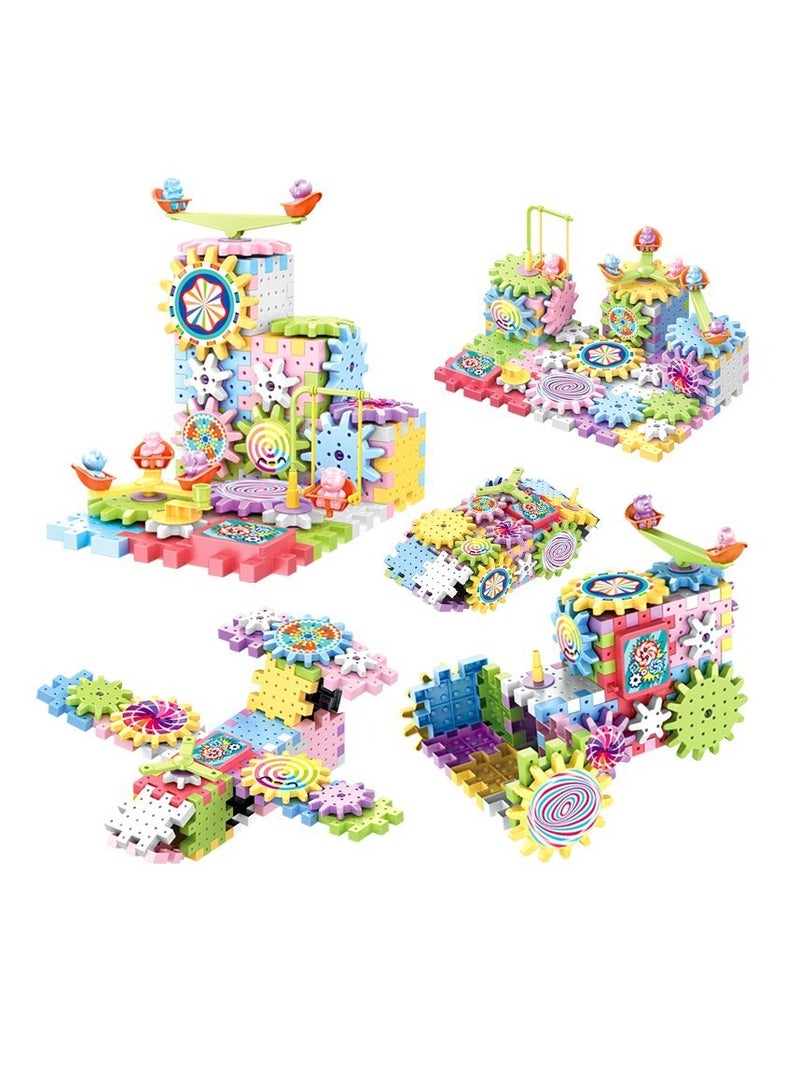 ميكسد مجموعة ألعاب تروس البناء الكهربائية 203 قطعة، مجموعة بناء التروس الجذعية لمصادر التعلم، تروس دوارة بمحرك كتل تعليمية يمكنك صنعها بنفسك كهدية عيد ميلاد للأطفال - Image 2