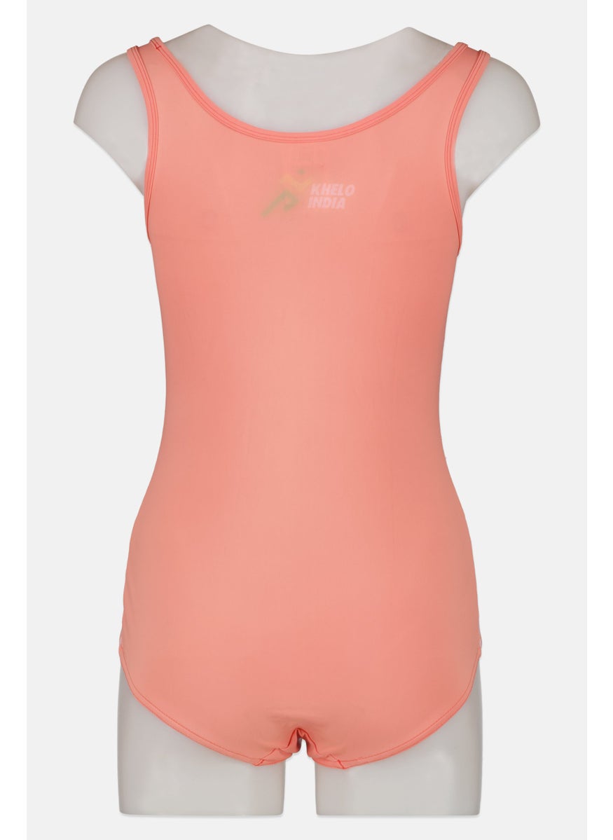 Adidas Women One Piece Brand Logo Swimwear, Orange  - Image 2
