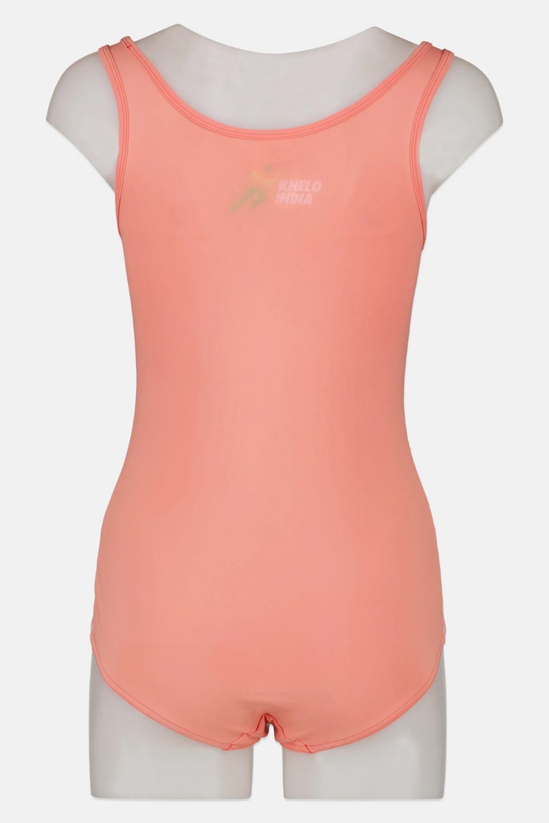 Adidas Women One Piece Brand Logo Swimwear, Orange - Image 2