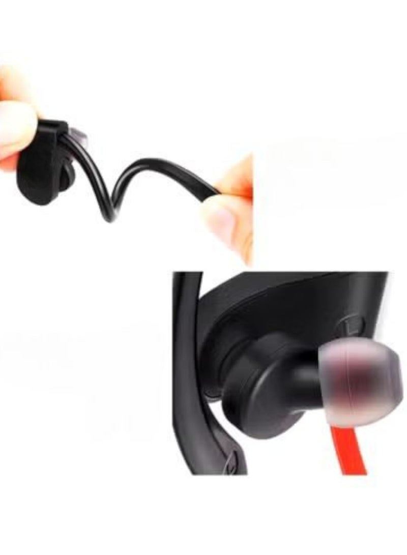 Bluetooth headset, comfortable design, smooth and fluid movement, soft ear hook and comfortable wearing on the head, universal sports silicone earplugs, small, waterproof, wireless Bluetooth connection, battery capacity 70 mAh, charging time 1 hour  - Image 4