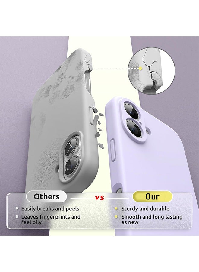 مصمم لحاوية آي فون 16 متوافقة مع ماجسيف (6.1 بوصة 2024)، مع حافظة شاشة الهاتف السيليكون السائل (كاميرا واقية، ليلاك ألياف ناعمة)، ليلاك - Image 4