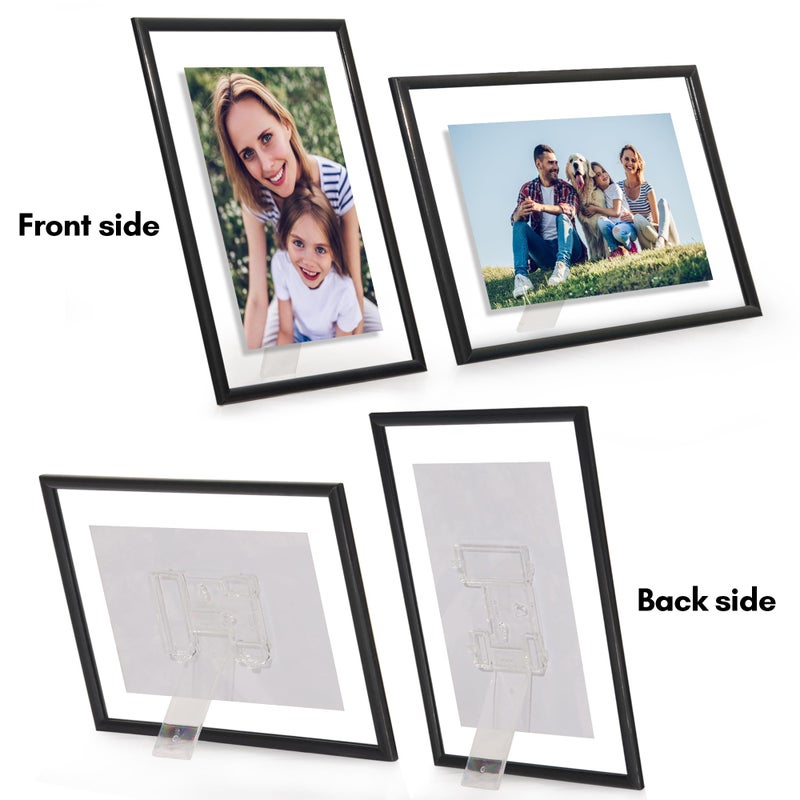 Americanflat Americanflat 6x8 Floating Picture Frame with Shatter-Resistant Glass - Fits 5x7 Photos or Smaller - Slide-In Photo Frame - Fusion Float Collection - Floating Frame for Tabletop or Wall Display - Black  - Image 5