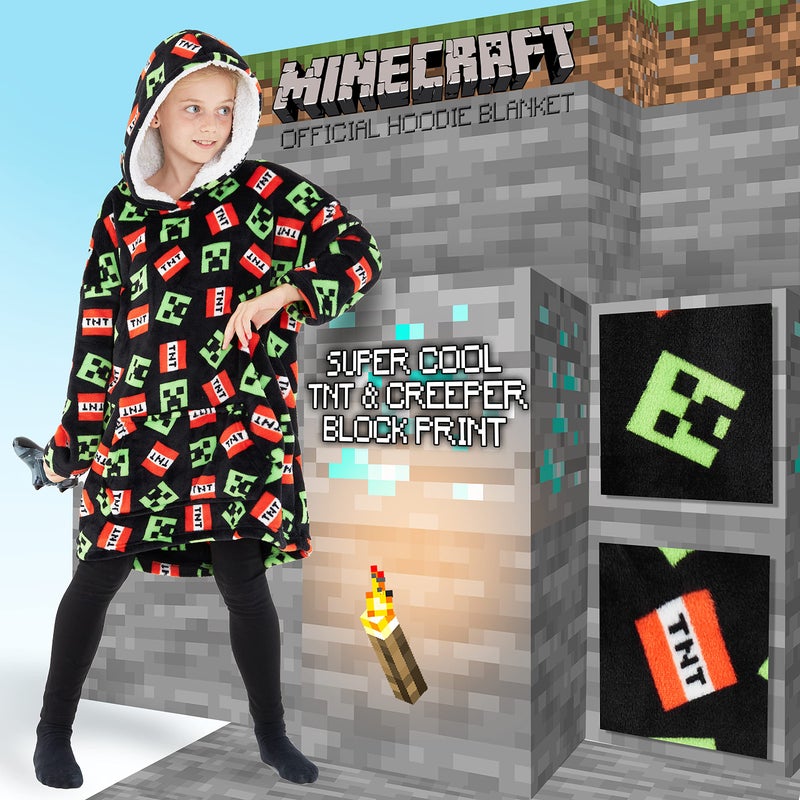ماين كرافت Minecraft Hoodie لمراهقات Hoodie Hoodie Engher (أسود) - Image 2