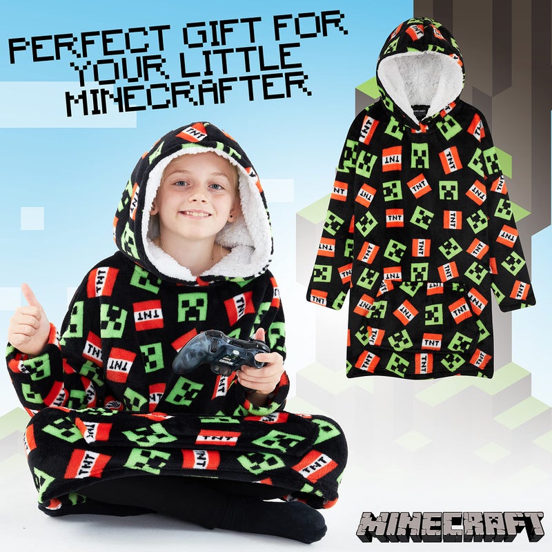 ماين كرافت Minecraft Hoodie لمراهقات Hoodie Hoodie Engher (أسود) - Image 3
