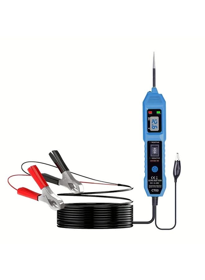 Red Automotive Electric Circuit Tester 6 24V with Voltage Display LED Light Car Power Probe Kit - Image 4