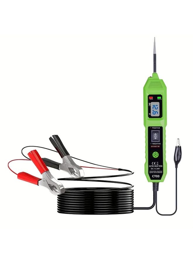 Red Automotive Electric Circuit Tester 6 24V with Voltage Display LED Light Car Power Probe Kit - Image 5