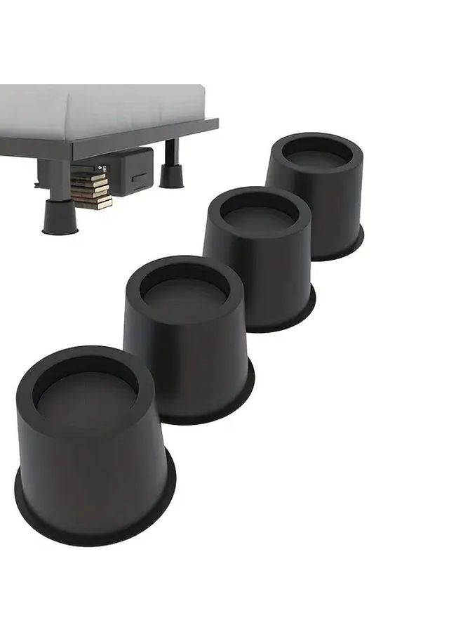 6 عبوات من حوامل الأثاث المتينة، أرجل سرير دائرية 4 بوصات، سعة 2200 رطل - Image 1
