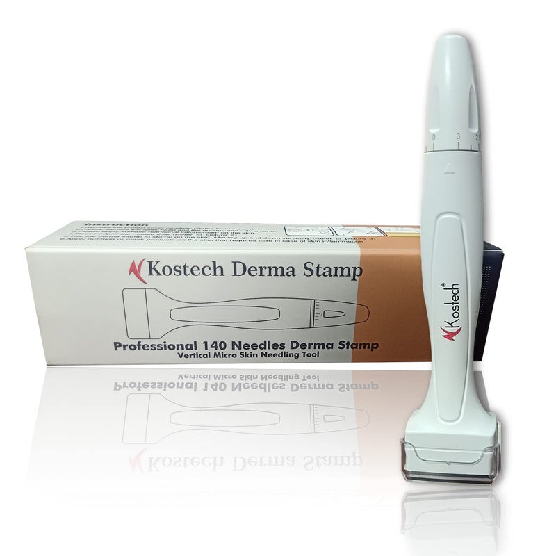 Kostech Derma Stamp for Hair Growth | Professional Titanium Adjustable Needles 0.25mm to 3mm | 140 Microneedling Stamp for Skin Repair, Face, Hair & Beard Growth | Reduces Acne Scars | Safe & Easy To Use (Pack Of 10) - Image 2