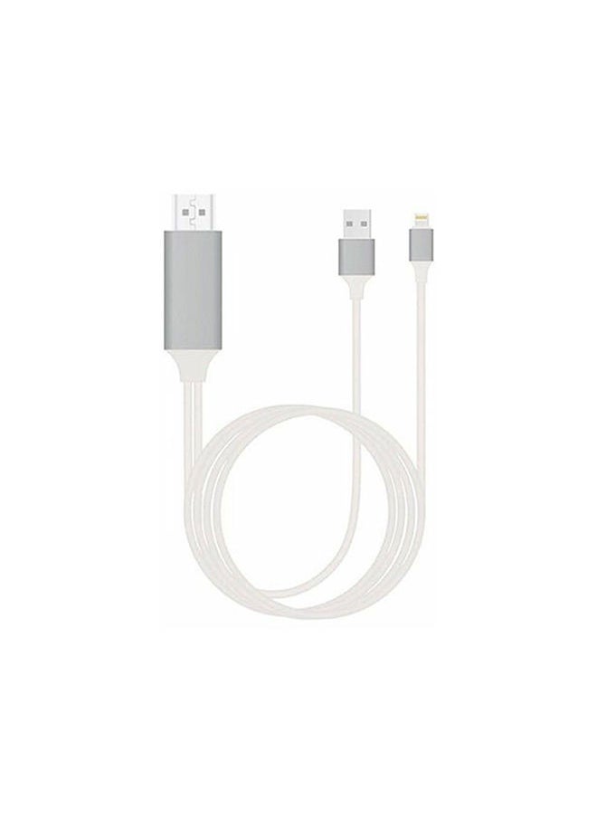 NIBEMINENT - 2M Lightning To HDTV HDMI Digital AV Adapter White - Image 1