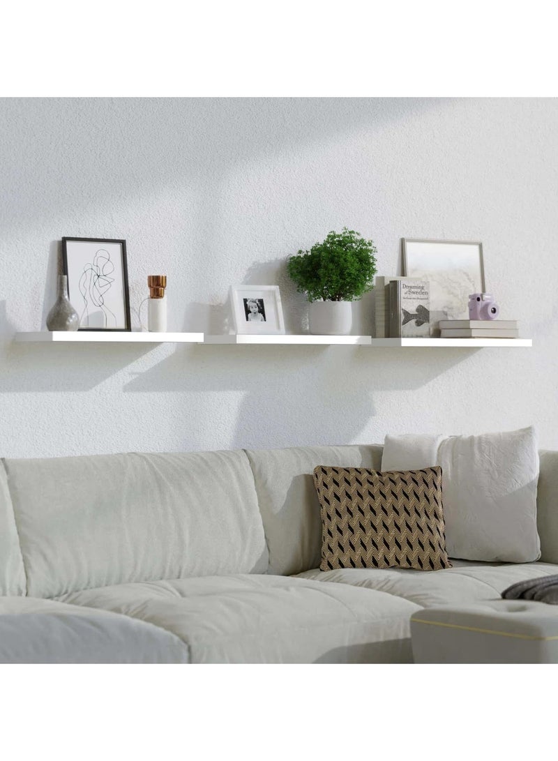 DubaiGallery 3Pcs Set Floating Wall Shelves For Space Saving Home Decor Veneer Decorative Display Shelf | Trophy Stand Shelf | Shelf for Bedroom, Living Room, Bathroom, Office  - Image 3