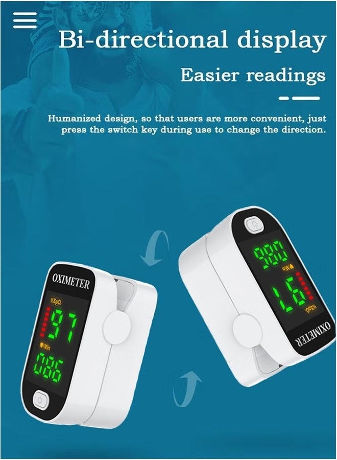 Oximeter Finger Pulse Oximeter, Medical Pulse Meter, Finger Clip Pulse Oximeter Monitor for Adults and Child, Portable Digital Reading LED Screen Heart Rate Monitor for Home, Sports and Travel Use - Image 3