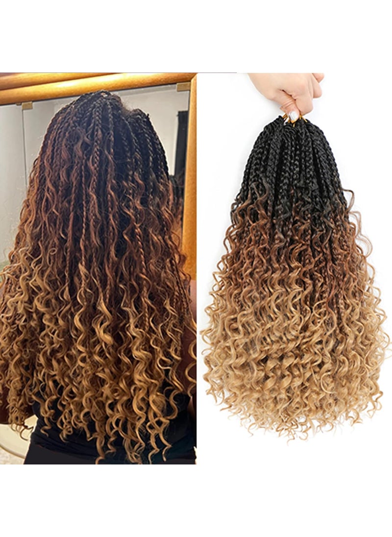 Liang Dian Liang Dian Goddess Box Braids Crochet Hair 14 Inch 8 Packs Crochet Box Braids for Black Women Pre looped Synthetic Braiding Hair Bohemian Hippie Braids Hair Extensions14 Inch 1B3027 