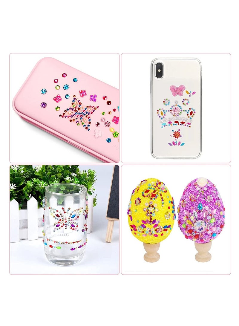 Excefore Pencil Case Pen Box, Large Capacity Pencil Pouch Holder DIY Pencil Organizer with 3 Sheets of Rhinestone Stickers - Image 5