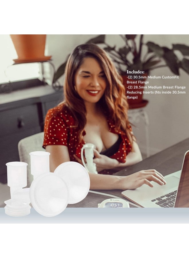 Ameda Customfit Breast Flanges Mediumlarge 230.5Mm Flanges With 28.5Mm Insert Extra Flanges For Better Sizing And More Comfortable Pumping Fits Ameda Breast Pump Kits - Image 5