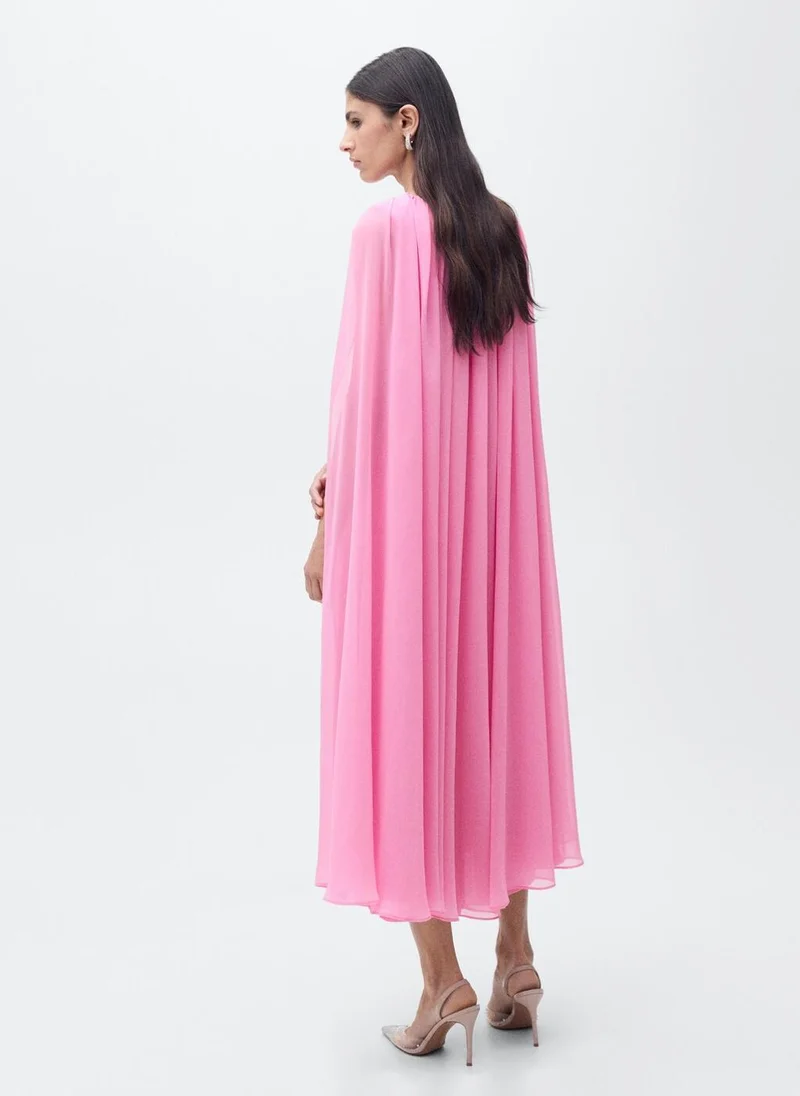 MANGO Flared Cape Dress