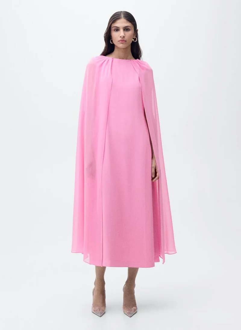 MANGO Flared Cape Dress